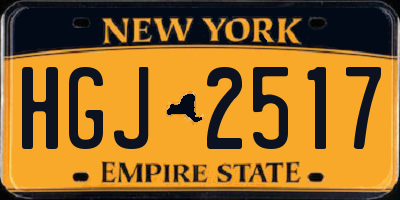 NY license plate HGJ2517
