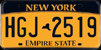 NY license plate HGJ2519