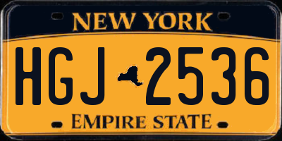 NY license plate HGJ2536