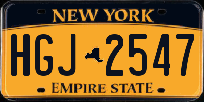 NY license plate HGJ2547