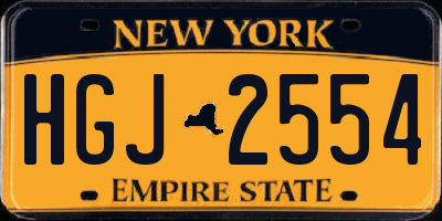 NY license plate HGJ2554