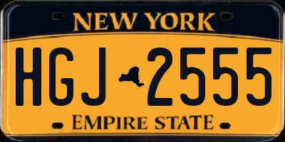 NY license plate HGJ2555
