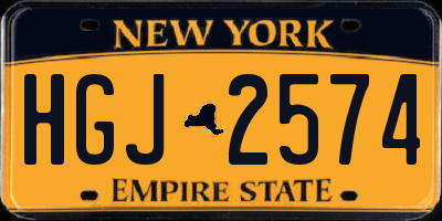 NY license plate HGJ2574