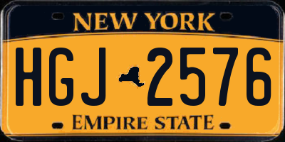 NY license plate HGJ2576