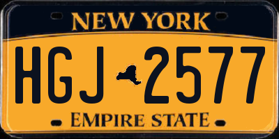 NY license plate HGJ2577