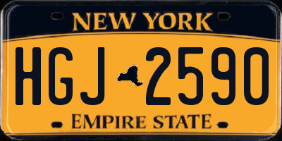 NY license plate HGJ2590