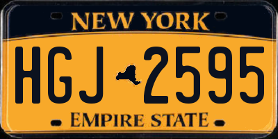 NY license plate HGJ2595