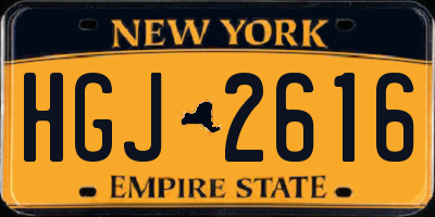 NY license plate HGJ2616