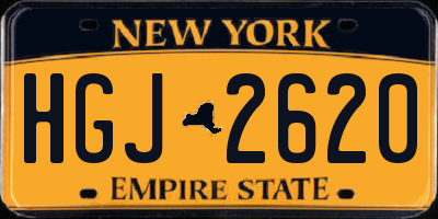 NY license plate HGJ2620