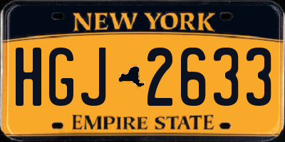 NY license plate HGJ2633