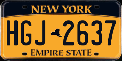 NY license plate HGJ2637