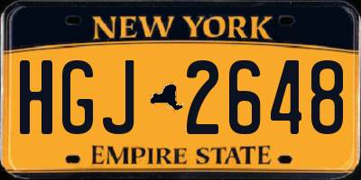 NY license plate HGJ2648