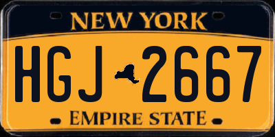 NY license plate HGJ2667