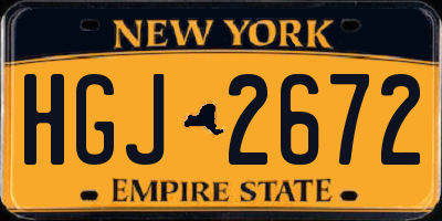 NY license plate HGJ2672