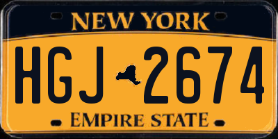 NY license plate HGJ2674