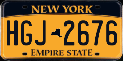 NY license plate HGJ2676