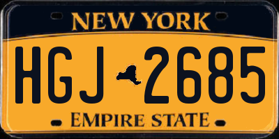 NY license plate HGJ2685