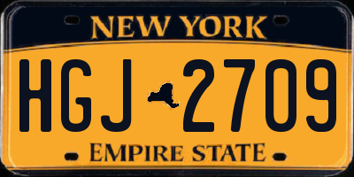 NY license plate HGJ2709