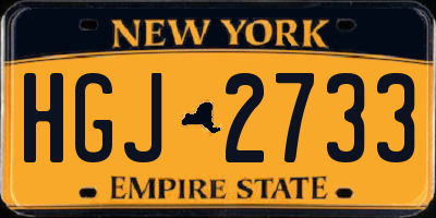 NY license plate HGJ2733