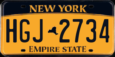 NY license plate HGJ2734