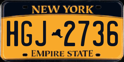 NY license plate HGJ2736