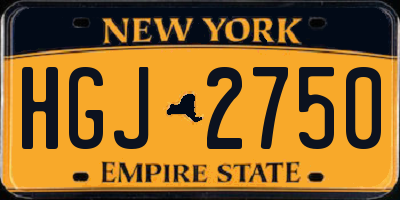 NY license plate HGJ2750