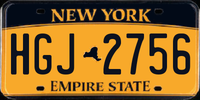 NY license plate HGJ2756