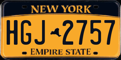 NY license plate HGJ2757