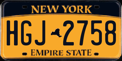 NY license plate HGJ2758