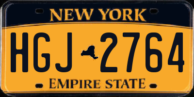 NY license plate HGJ2764