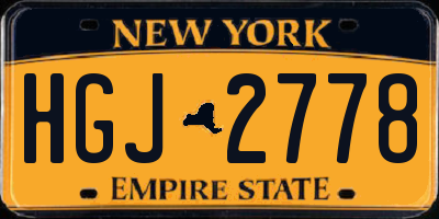 NY license plate HGJ2778