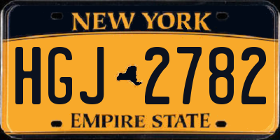 NY license plate HGJ2782