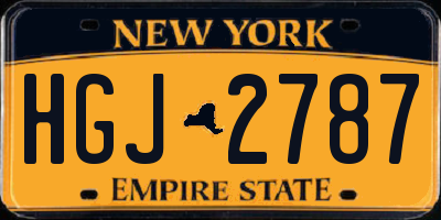 NY license plate HGJ2787