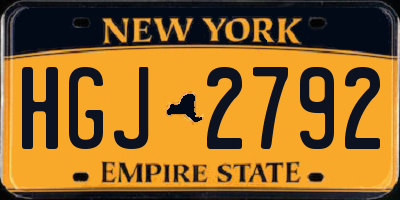 NY license plate HGJ2792