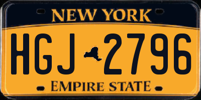 NY license plate HGJ2796