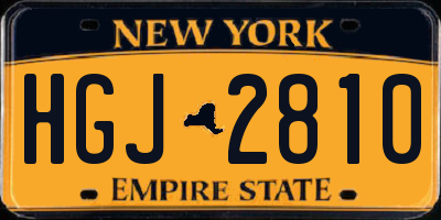 NY license plate HGJ2810