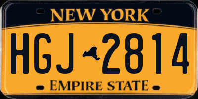 NY license plate HGJ2814