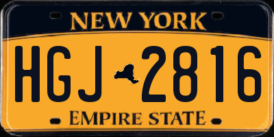 NY license plate HGJ2816