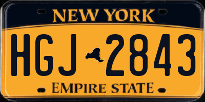 NY license plate HGJ2843
