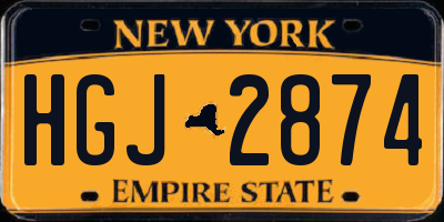 NY license plate HGJ2874
