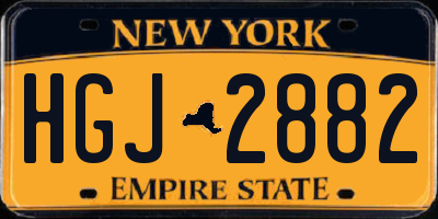 NY license plate HGJ2882