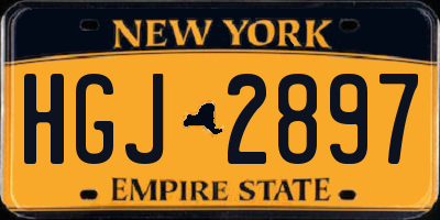 NY license plate HGJ2897