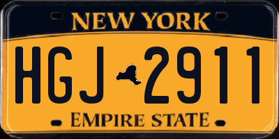 NY license plate HGJ2911