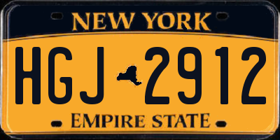 NY license plate HGJ2912