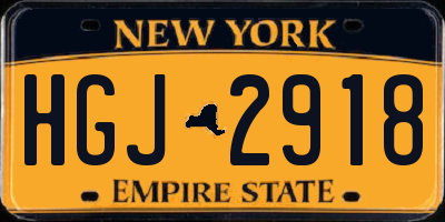NY license plate HGJ2918