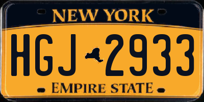 NY license plate HGJ2933