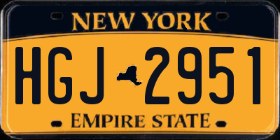 NY license plate HGJ2951