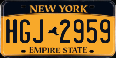NY license plate HGJ2959