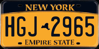 NY license plate HGJ2965