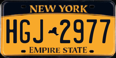 NY license plate HGJ2977